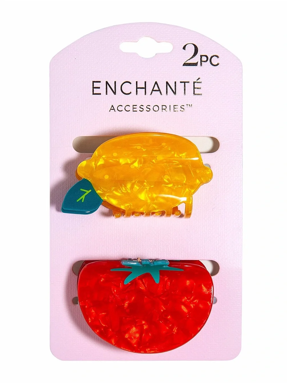 Enchanté Fruit Hair Claw Clip Set Lemon Tomato Acrylic 2PC Cute Kawaii Y2K